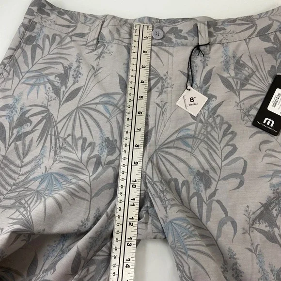 Travis Mathew Coastal Canyon Heather Light Grey Floral Shorts Mens Size 34 Chino - Picture 4 of 8